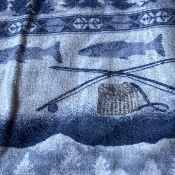 Vintage Men’s Woolrich Button Down Flannel Fisherman Size Medium Blue - Picture 4 of 6